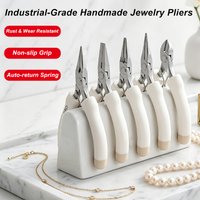 Edelstahl-Mini-Spitzzangen-Set für Drahtwicklung, Biegeringe, Ohrringherstellung, rutschfester Gummigriff, Handwerkzeug