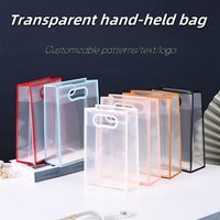 10Pcs Clear Plastic Gift Bag with Die Cut Handles Reusable PP Favor Bag for Wedding Bridal Birthday Party Goodie Custom logo