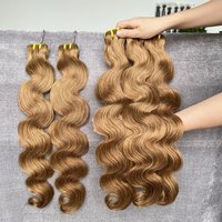 #8 Body Wave Medium Brown Human Hair Bundles Ash Blonde Virgin Remy Human Hair Bundles Raw Hair Extensions Tissage
