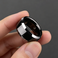 8mm Comfort Fit Black Stainless Steel Ring Durable Classic Band Fashion Jewelry Gift for Men Teens Adults Daily Wear