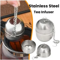 Ball Tea Infuser Stainless Steel , Extra Fine Mesh Tea Strainers for Loose Tea, Metal Tea Strainer with Extended Chain Hook