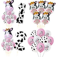 Cow printed Balloons Cow Number Balloon cowboy Balloon Farm animals Cowboy birthday party decoration wedding Baby shower decor