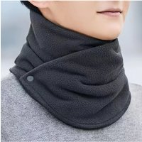 AliExpress NONE Classic Solid Color Snap Neck Winter Thickened Fleece-Lined Warm Neck Gaiter for Men and Women Winter Windproof Cycling Scarf