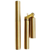 Retro Slim Brass Petrol Lighter Mini Folding Windproof Refillable Petrol Trench Lighter Portable Silver Collectible Gift