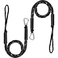 2/1PCS Elastic Bungee Dock Lines Shock Absorbing Rope Stainless Hooks Adjustable for Kayak Canoe Jet Ski Pontoon Boat