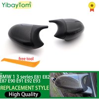 Rearview High Quality Side M3 M Style Horn Carbon Fiber Pattern Mirror Cover for BMW 1 3 Series E81 E82 E87 E88 E90 E91 E92 E93