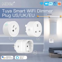 MOES – prise de courant intelligente WiFi, minuterie réglable de luminosité pour application Tuya Smart Life, commande vocale Alexa Google EU/UK/US