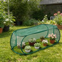 Foldable Pop Up Garden Mesh Plant Cover with Ground Stakes Raised Beds Bird Control Garden Row Covers Plant Protection Netting