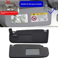 Panel przeciwsłoneczny przedni czarno-szary z lusterkiem do makijażu do Volkswagen Golf 5 2003-2008 Golf 6 2009-2014 Passat B6 B7