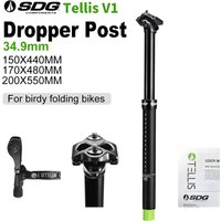 SDG Components Tellis V1 Bicycle Seat Post Birdy Bike 34.9*500/480/440 Dropper Post 200mm Travel Mountain/Electric/Folding Bike image 4