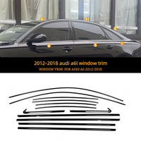 For 2012-2025 Audi A6 Models Black Chrome Side Door Frame Decoration Car Accessories Window Trim Modification