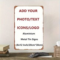 Customizable Aluminum Metal Sign - Personalized Wall Art for Home, Kitchen, Garden, Bathroom, Room, Restaurant, Bar, Cafe, Garag