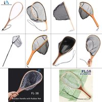 Maximumcatch 54CM-162CM Wood/Aluminium Frame Trout Landing Net Fordable Telescopic Float Fishing Net-Work for Stream Carp