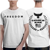 Charlie Kirk Freedom T Shirts Men's Tribute Memorial American Hero T-Shirts Round Collar Tees Short Sleeve Clothing Graphic