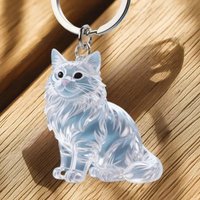 Lovely Pet Fur Keepsake Keychain, Transparent Cat Hair Souvenir Capsule, Decorative Bag Pendant Gift Collection Accessory