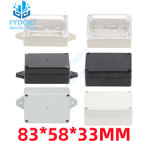 1pcs Black Grey Transparency With Ears 83x58x35mm ABS Plastic power supply housing Electronic instrument housing waterproof box
