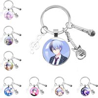 Vivid BAD SQUAD Aoyagi Toya Music Themed Keychain Cartoon Characters Photo Glass Keychain Backpack Accessories Gifts