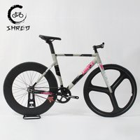 Fixed Gear Track Bike Single Speed Fixie Bicycle 700C Aluminum Frame Carbon Fork with 48T Crankset 3 Spokes 40/70/90MM Wheelset