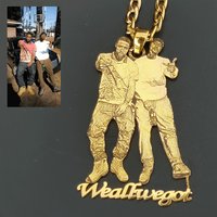 Customized Stainless Steel The Best Brother Photo Necklace Gold Cuban Chain Personalized Pendant With Text Birthday Party Gift