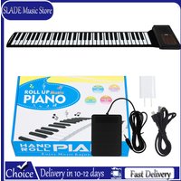 EP-15 Foldable Portable Hand Roll Up Piano 61 Keys Silicone Flexible Soft Keyboard Electronic Piano Kid Education Instrument