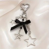 Women's Pendant Big Star Black Bow Silver Texture Mobile Phone Chain Pendant Keychain Heart-shaped Star Simple Fashion Pendant