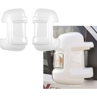 Motorhome Mirror Protectors Guards For Fiat Ducato Peugeot Boxer Relay Long Arm Pair White