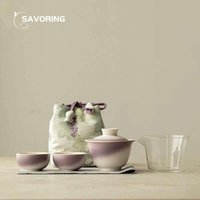 Chinese Ceramic Travel Tea Set1 Pot 2 Cups Bag Storage Outdoor Portable Kuaike Cup Camping Gaiwan Kung Fu Tea Set Ceremony Set