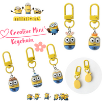 Minions creative personality mini key chain high color value cartoon cute backpack pen bag pendant decoration reward small gift