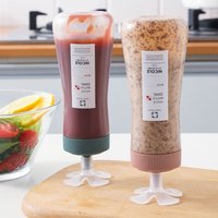 Kitchen Supplies Squeeze Sauce Bottles Plastic Refillable Graduated Squeeze Bottle Ketchup Cruet with Sealing Lid Oil Bottle