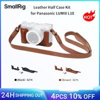 SmallRig LUMIX L10 Camera Leather Half Case Kit for Panasonic LUMIX L10, with Shoulder Strap Brown / Black Retro Aesthetic 6275