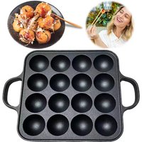 16 Hole Cast Iron Takoyaki Grill Pan Non-Stick Takoyaki Maker Octopus Ball Pancake Maker Kitchen Cookware Kitchenware