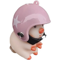 AliExpress NONE Cute little pig decoration Electric Scooter Pig Decoration Wearing Helmet Car Ornament Motorcycle Bicycle