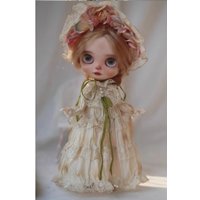 2pcs Forest Retro style Blythe clothes blythe doll outfit tea dyed dress/hat 1/6 30cm (Fit for Pullip,Ob22/24/26, Licca)