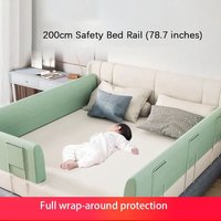 200cm Bedside Guardrail Bed Fence Newborn Fall Protection Fence Baby Bed Side Baby Anti-fall Soft Package Bed Enclosure Blocker