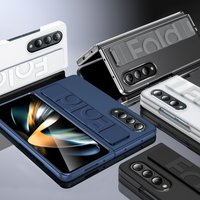 Ultra-thin Matte Silicone Wrist Strap Case For Samsung Galaxy Fold 7 6 5 4 3 Transparent Folding Shockproof Hard Back Cover