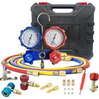 1 BOX Tool Kit Set Car Air Conditioning Pressure Manifold Gauge Hose Adapter R22 R-410A R-134a R-404A Refrigerant Pressure Gauge