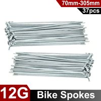 37PCS/Lot 12G Bike Spokes Length 75‑245mm Diameter 2.5mm J-Bent Bicycle Wheel Spokes with Nipples 185/190/195/200/205/235/245
