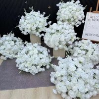 Luxuriöse Künstliche Weiße Rosen-Seidenblumenkugel Hochzeitsdekoration Tisch-Centerpiece Blumendeko-Accessoire Wohnungsdekoration
