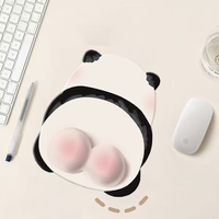 Rubber Cute Panda Butt Mouse Pad with Wrist Rest, 3D Ergonomic Desk Mat for Office & Gaming