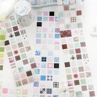 1PCS PET Grid Plaid Stickers - Colorful Checkered Fragments for Journal Scrapbook DIY Decor