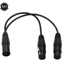 New 3-Pin XLR Male Plug to Dual Female Jack Y Splitter Mic DJ Cable Adaptor Extension For DVD Player Microphone