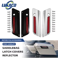 2 Pc Motorcycle Saddlebag Latch Plate Reflector Cover For Harley Touring Electra Street Glide Road King FLHS FLHR FLHP CVO 93-13