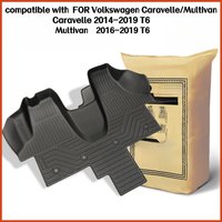 TPE Floor Mats compatible with For Volkswagen Caravelle Multivan 2014-2019 LHD Waterproof Surround threshold accessories