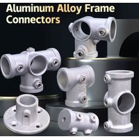 Aluminum Alloy Connector Elbow Tee Base Flat Three-dimensional Fitting Connection Fastener 20/25mm Steel Tube Shelf Parts