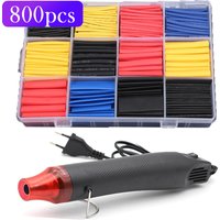 300W Electrical Mini Heat Gun Handheld Hot Air Gun 220V EU Plug with Heat Shrink Tubing kit 2:1 Wire Cable Insulation Sleeving