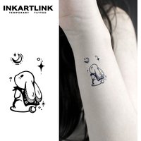 3 pcs Rabbit Temporary Tattoo,Lasts To 15 Days New Technology Magic Waterproof Semi Permanent Sticker.