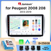 Junsun Kabelloses CarPlay Android Auto Autoradio für Peugeot 208 / 2008 Mk1 2012-2019 mit integriertem Kühlventilator, Android GPS-Navigation, Multimedia-Player, WiFi, DSP, RDS, BT, SWC,