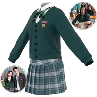 AA All of Us Are Dead Cosplay Costumes Women JK Hyosan High School Uniform Movie & Tv Sweater Skirt Halloween Couple O 2025 New