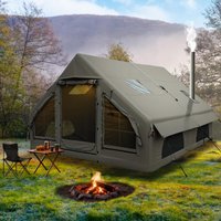 Camping Tent, Waterproof 300D Oxford, Family Air Tent, Quick Setup, Outdoor Glamping Shelter, 8-10 Person 4-Season Use