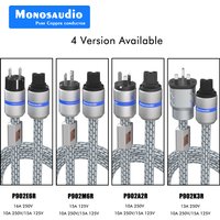 Monosaudio P902E6R 99.9998% Copper 5.5Square audio power cable EUR version AC Mains Power cord IEC power cord